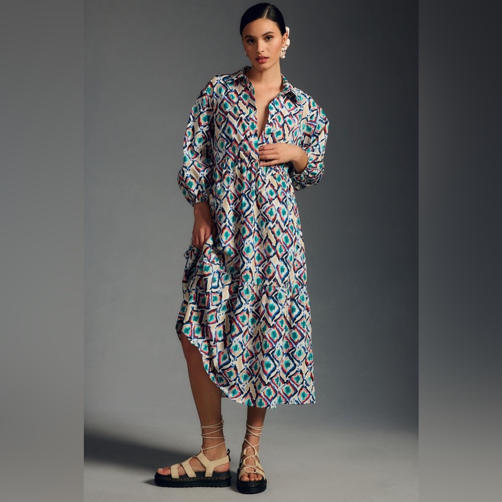 The Bettina Tiered Shirt Dress by Maeve
